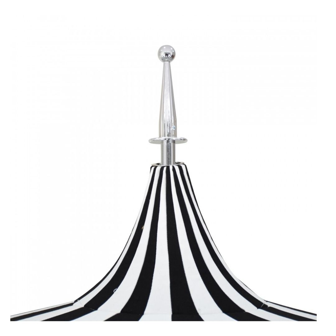 8.5' Patio California Umbrella Pagoda Series with Sunbrella Fabric and White Aluminum Pole for Patio Deck and Backyard Shade, Antique Beige, Image 5