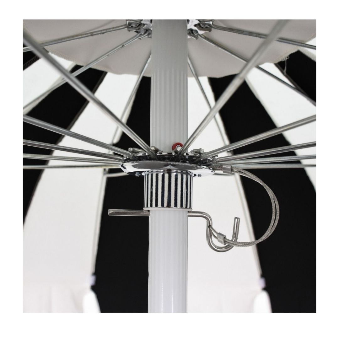 8.5' Patio California Umbrella Pagoda Series with Sunbrella Fabric and White Aluminum Pole for Patio Deck and Backyard Shade, Antique Beige, Image 6