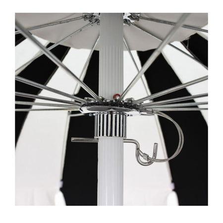 8.5' Patio California Umbrella Pagoda Series with Sunbrella Fabric and White Aluminum Pole for Patio Deck and Backyard Shade, Antique Beige, Image 6