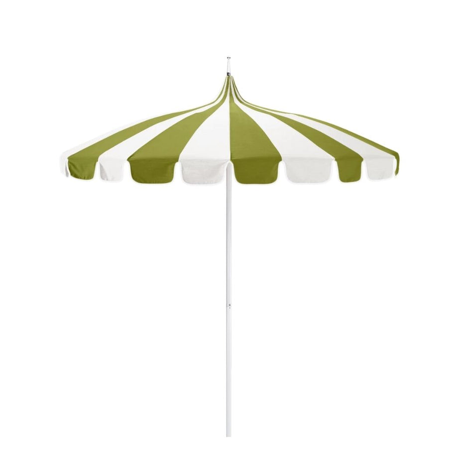 8.5' Patio California Umbrella Pagoda Series with Sunbrella Fabric and White Aluminum Pole for Outdoor Deck Patio Use, Macaw