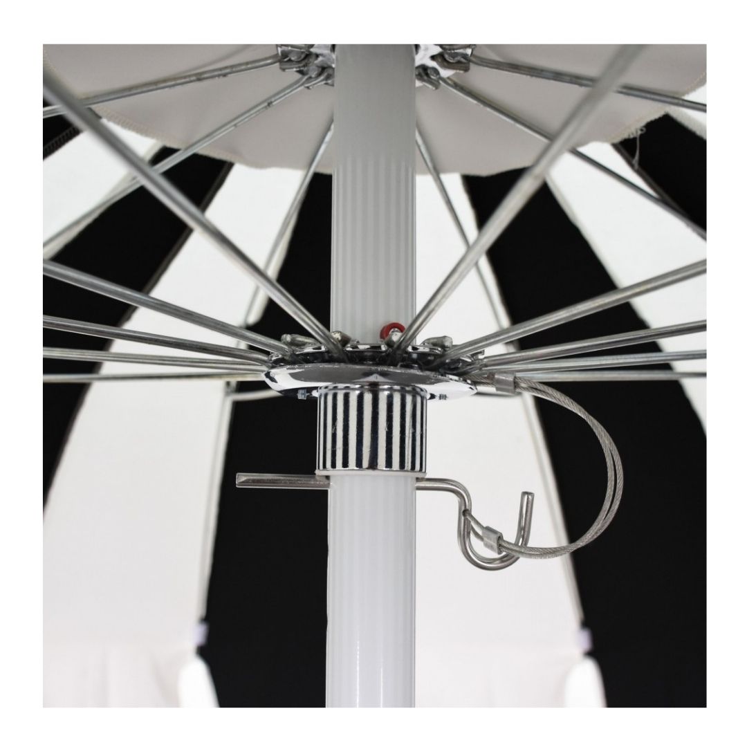 8.5' Patio California Umbrella Pagoda Series with Sunbrella Fabric and White Aluminum Pole for Outdoor Deck Patio Use, Macaw, Image 6
