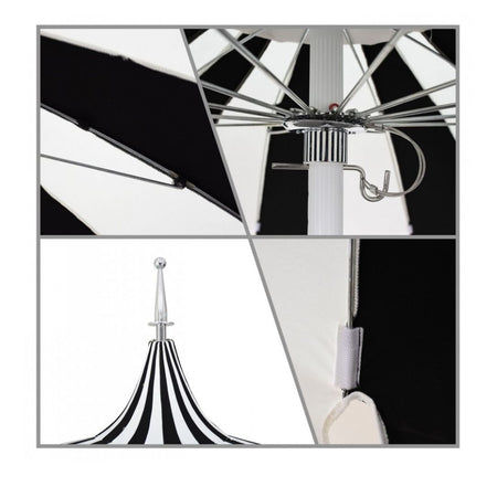 8.5' Patio California Umbrella Pagoda Series with Sunbrella Fabric and White Aluminum Pole for Patio Table and Outdoor Seating Shade, Forest Green, Image 4