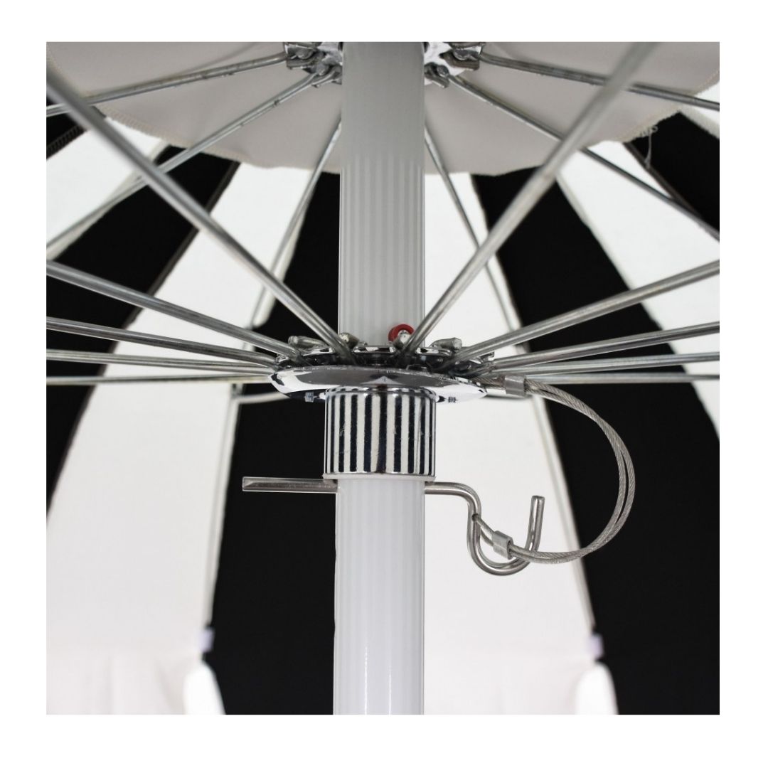 8.5' Patio California Umbrella Pagoda Series with Sunbrella Fabric and White Aluminum Pole for Patio Table and Outdoor Seating Shade, Forest Green, Image 6