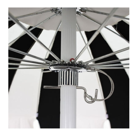 8.5' Patio California Umbrella Pagoda Series with Sunbrella Fabric and White Aluminum Pole for Patio Table and Outdoor Seating Shade, Forest Green, Image 6
