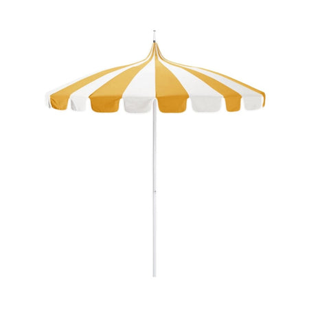 8.5' Patio California Umbrella Pagoda Series with Sunbrella Fabric and White Aluminum Pole for Deck Backyard and Poolside Shade, Sunflower Yellow, Image 2