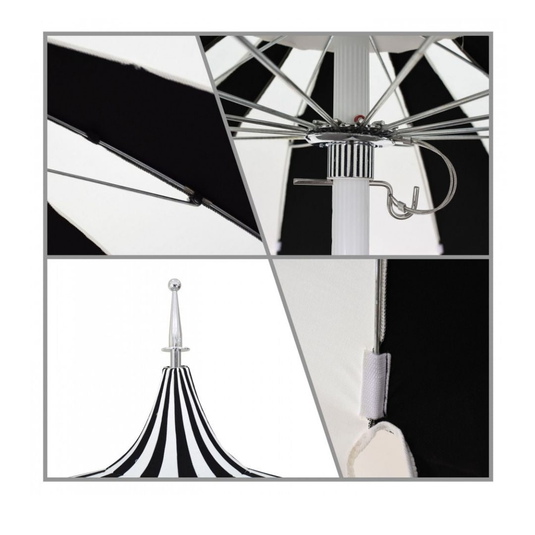 8.5' Patio California Umbrella Pagoda Series with Sunbrella Fabric and White Aluminum Pole for Deck Backyard and Poolside Shade, Sunflower Yellow, Image 4