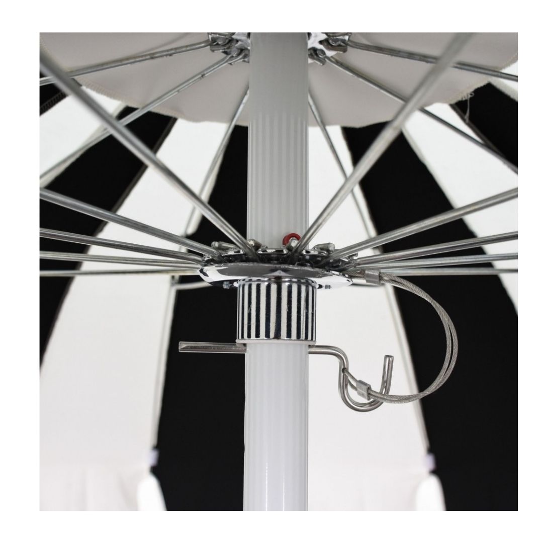 8.5' Patio California Umbrella Pagoda Series with Sunbrella Fabric and White Aluminum Pole for Deck Backyard and Poolside Shade, Sunflower Yellow, Image 6