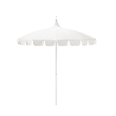 8.5' Patio California Umbrella Pagoda Series with Sunbrella Fabric and White Aluminum Pole for Backyard Patio and Garden Shade, Natural, Image 2