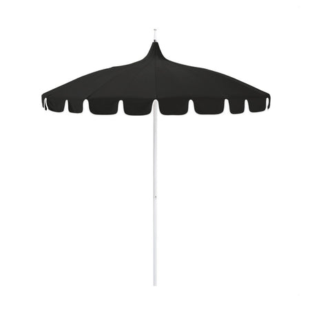 8.5' Patio California Umbrella Pagoda Series with Sunbrella Fabric and White Aluminum Pole for Deck Backyard and Poolside Shade, Black, Image 2
