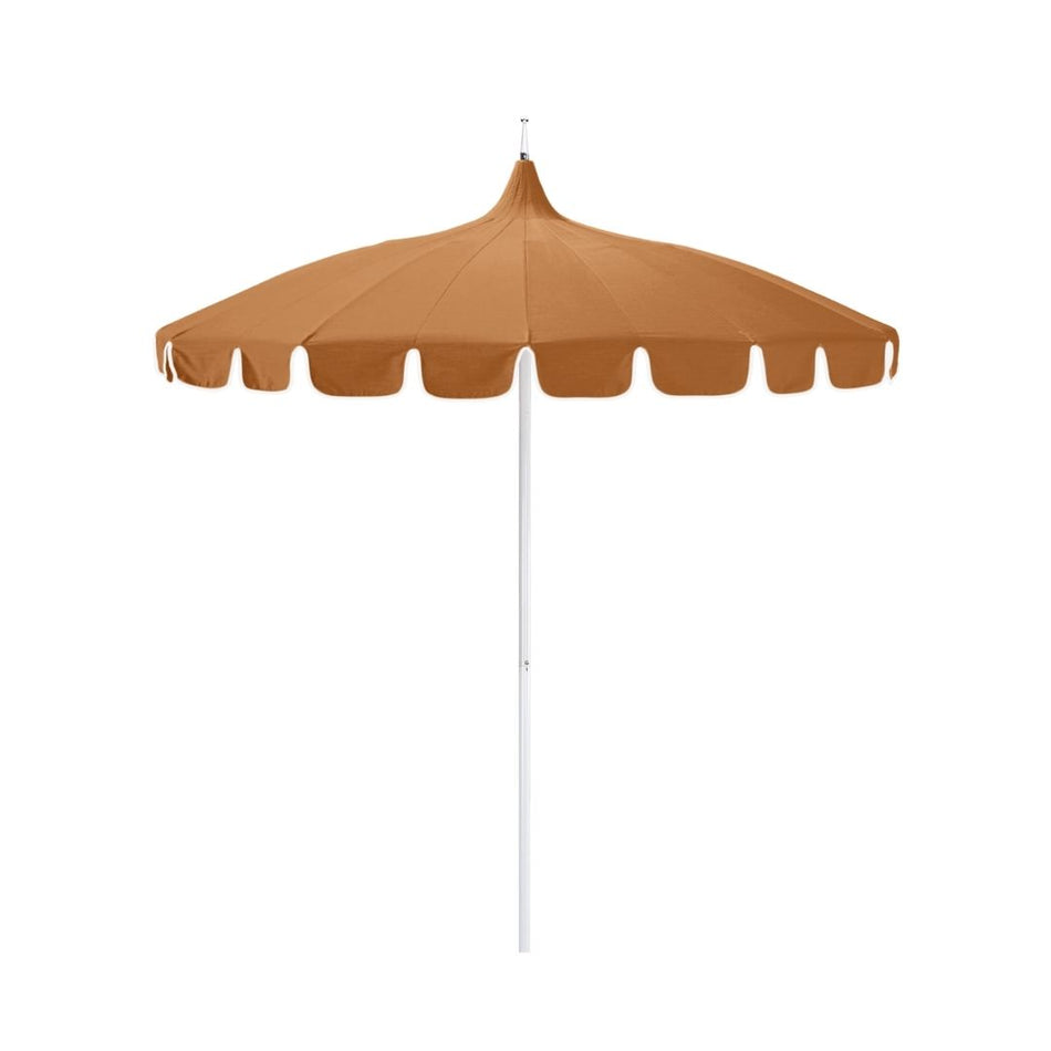 8.5' Patio California Umbrella Pagoda Series with Sunbrella Fabric and White Aluminum Pole for Outdoor Living Patio Shade, Tuscan