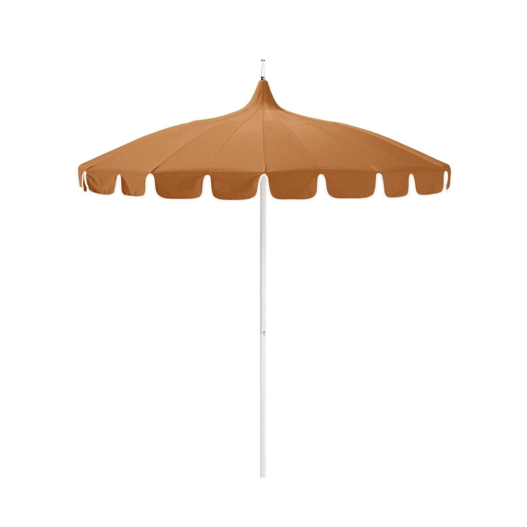 8.5' Patio California Umbrella Pagoda Series with Sunbrella Fabric and White Aluminum Pole for Outdoor Living Patio Shade, Tuscan, Image 2