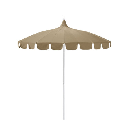 8.5' Patio California Umbrella Pagoda Series with Sunbrella Fabric and White Aluminum Pole for Patio Garden and Outdoor Shade, Antique Beige, Image 2