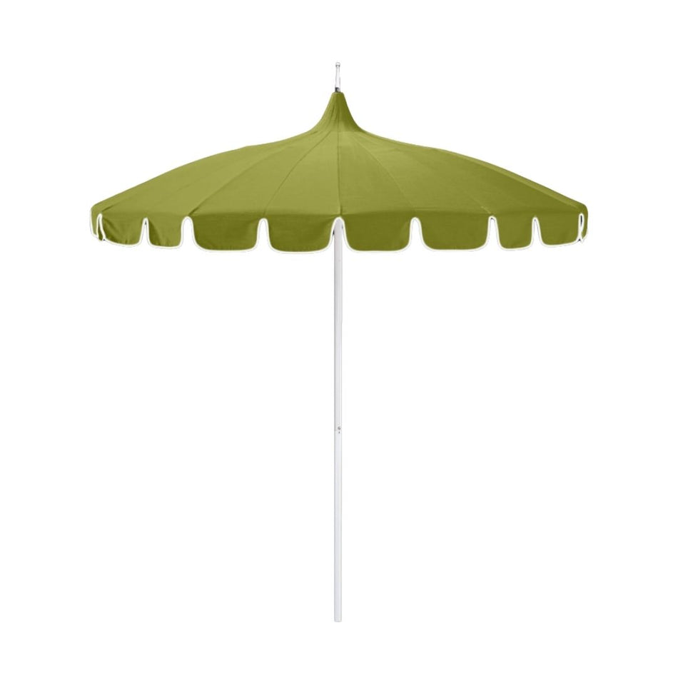 8.5' Patio California Umbrella Pagoda Series with Sunbrella Fabric and White Aluminum Pole for Backyard Lounge and Patio Use, Macaw
