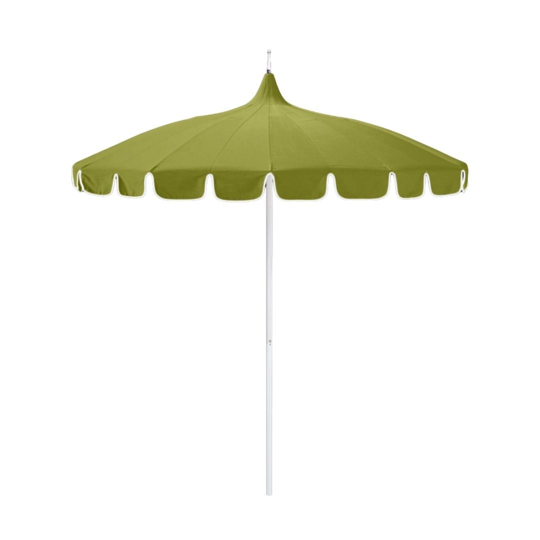 8.5' Patio California Umbrella Pagoda Series with Sunbrella Fabric and White Aluminum Pole for Backyard Lounge and Patio Use, Macaw, Image 2