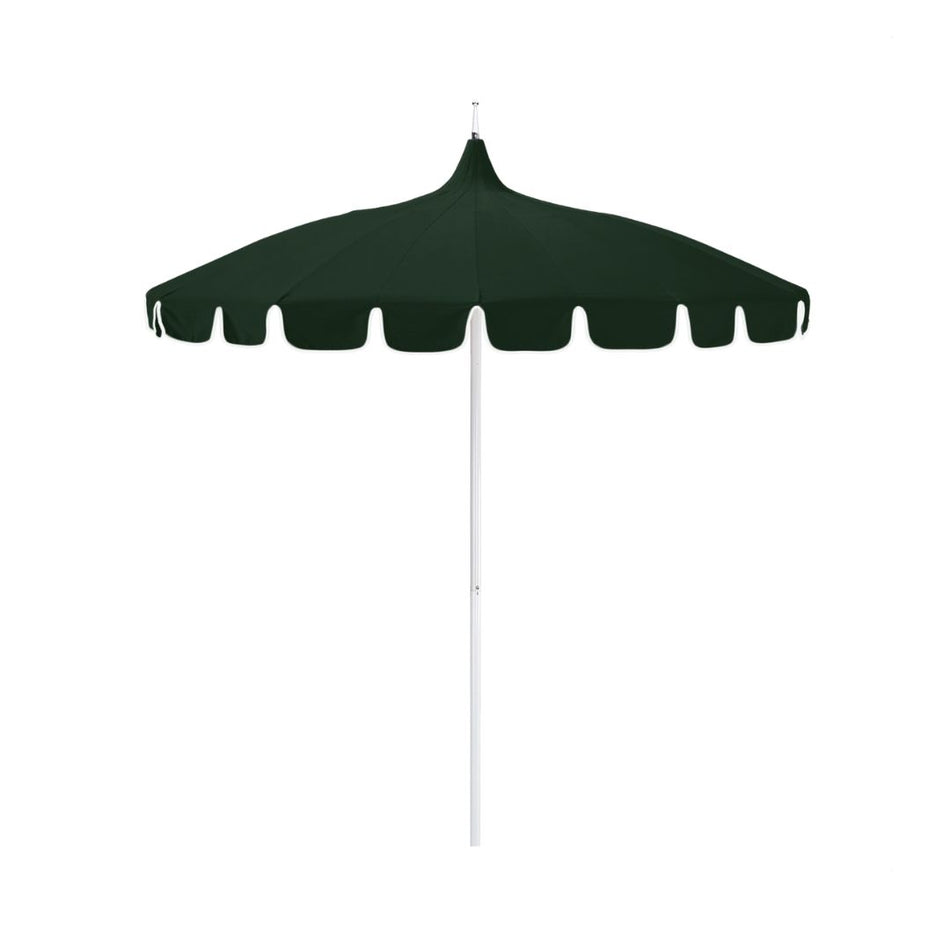 8.5' Patio California Umbrella Pagoda Series with Sunbrella Fabric and White Aluminum Pole for Patio Garden and Outdoor Shade, Forest Green