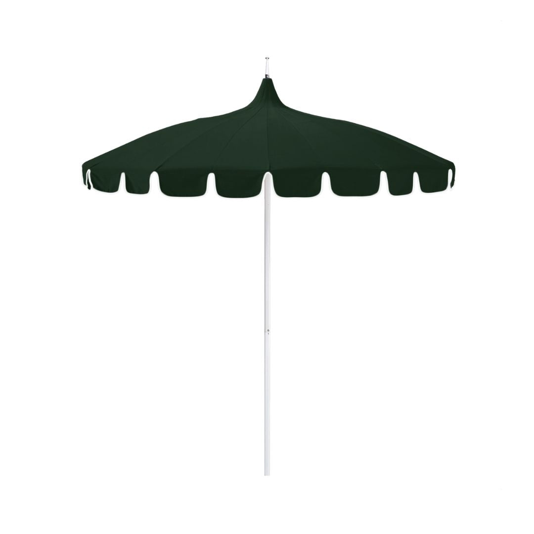 8.5' Patio California Umbrella Pagoda Series with Sunbrella Fabric and White Aluminum Pole for Patio Garden and Outdoor Shade, Forest Green, Image 2