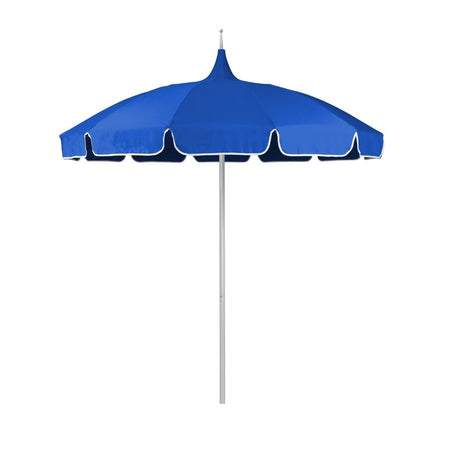 8.5' Patio California Umbrella Pagoda Series with Sunbrella Fabric and White Aluminum Pole for Deck Backyard and Poolside Shade, Pacific Blue, Image 2