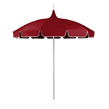 8.5' Patio California Umbrella Pagoda Series with Sunbrella Fabric and White Aluminum Pole for Outdoor Dining and Patio Shade, Jockey Red, Image 2