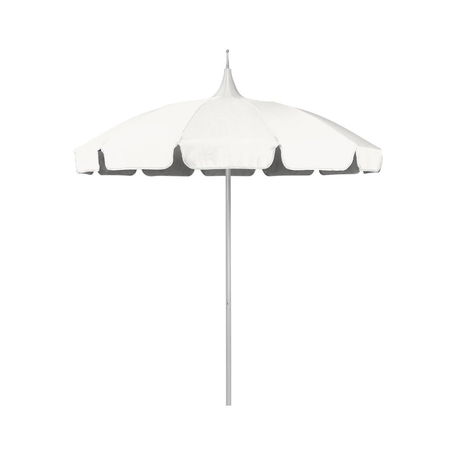 8.5' Patio California Umbrella Pagoda Series with Sunbrella Fabric and White Aluminum Pole for Backyard Patio and Garden Shade, Natural, Image 2