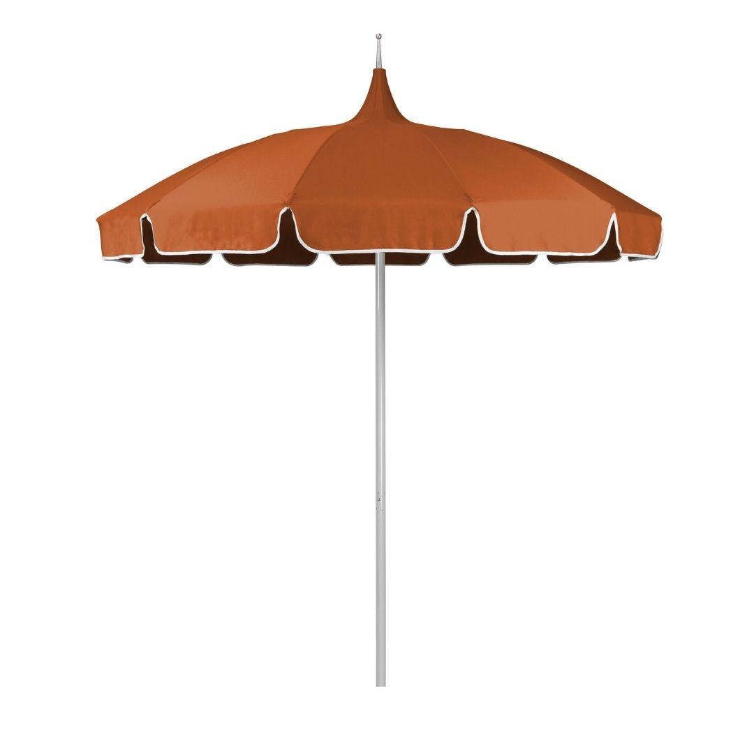 8.5' Patio California Umbrella Pagoda Series with Sunbrella Fabric and White Aluminum Pole for Outdoor Living Patio Shade, Tuscan, Image 2