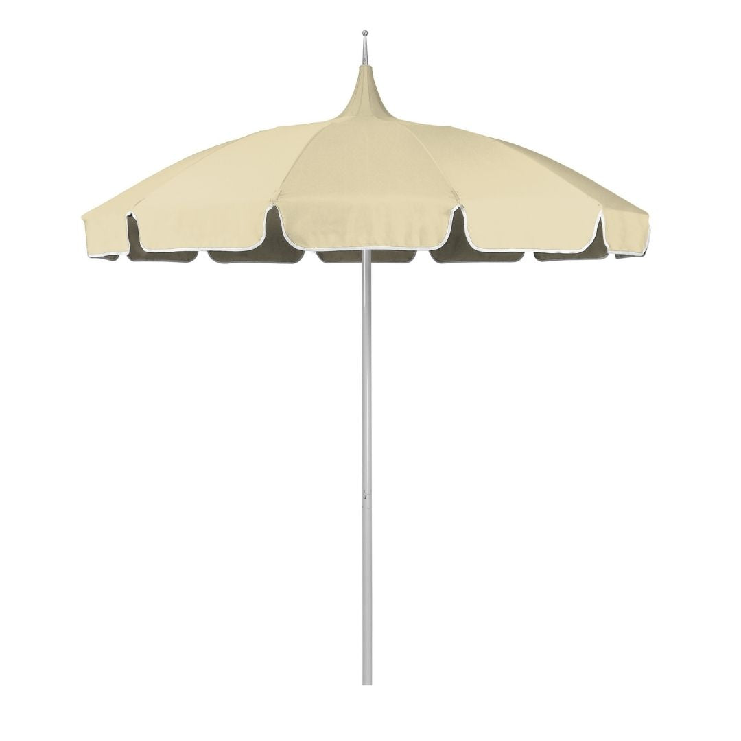 8.5' Patio California Umbrella Pagoda Series with Sunbrella Fabric and White Aluminum Pole for Patio Garden and Outdoor Shade, Antique Beige, Image 2