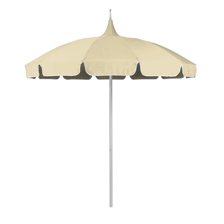8.5' Patio California Umbrella Pagoda Series with Sunbrella Fabric and White Aluminum Pole for Patio Garden and Outdoor Shade, Antique Beige, Image 2