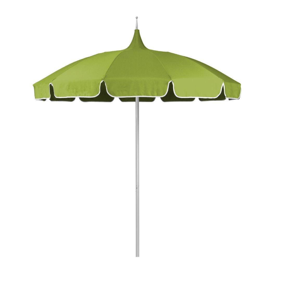 8.5' Patio California Umbrella Pagoda Series with Sunbrella Fabric and White Aluminum Pole for Backyard Lounge and Patio Use, Macaw, Image 2