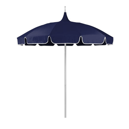 8.5' Patio California Umbrella Pagoda Series with Sunbrella Fabric and White Aluminum Pole for Deck Seating and Backyard Shade, Navy Blue, Image 2