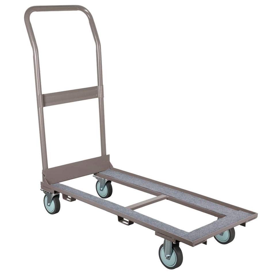 Heavy Duty Folding Chair Cart Steel Frame with Locking Wheels and Safety Strap