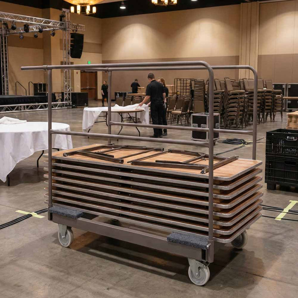 Gray Steel Banquet Table Cart