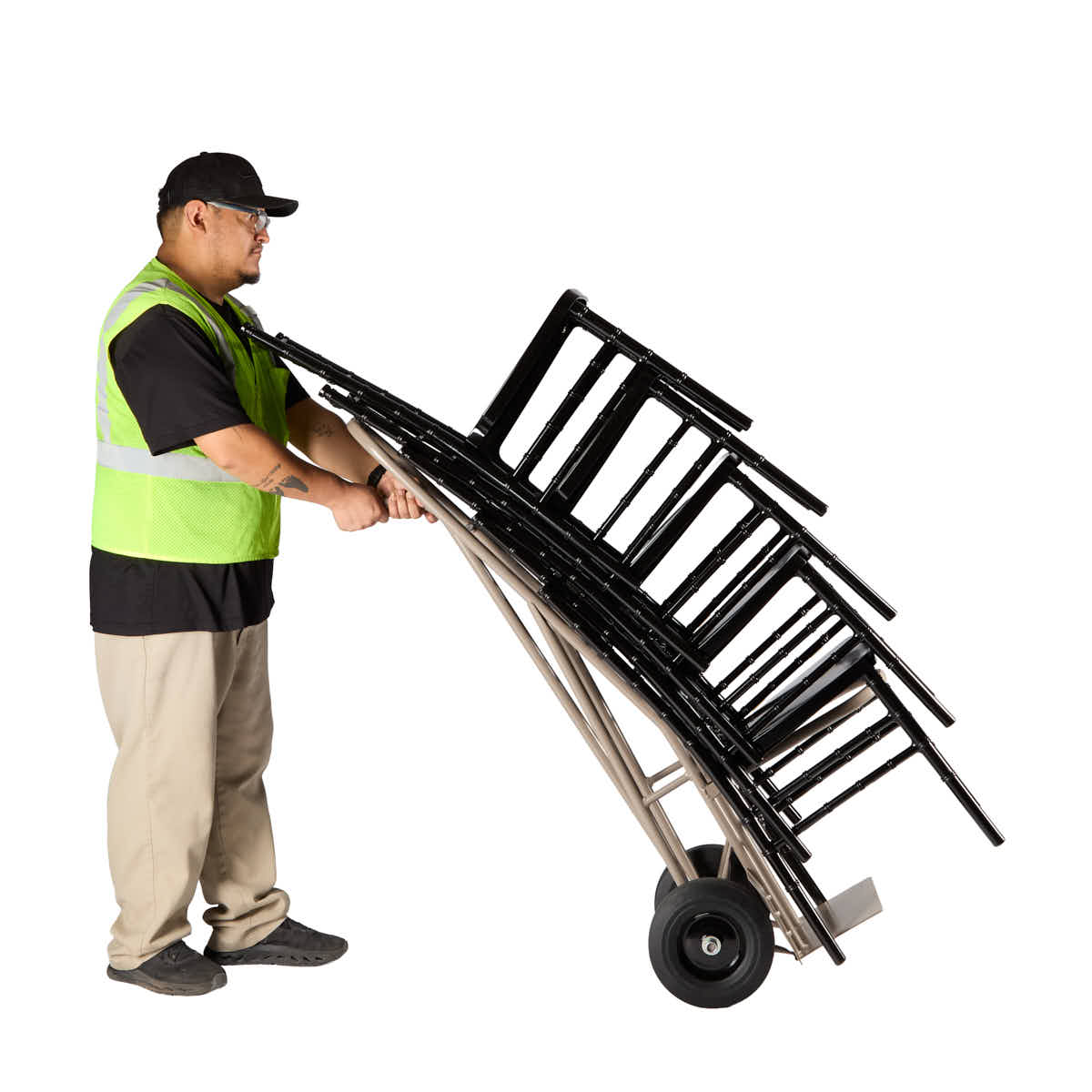Chair Dolly Cart for Home Storage and Event Setup, Space Saving Steel Stack Dolly, Gray, Image 9
