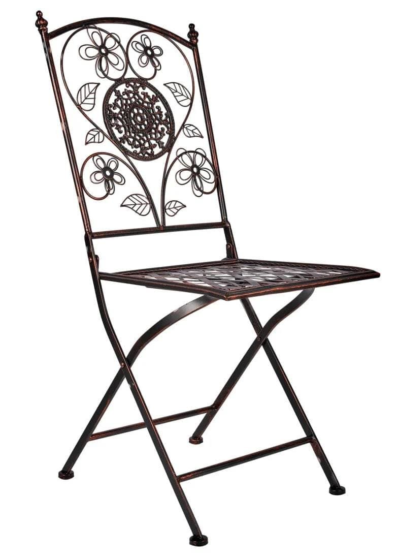 4 Pack Distressed Bronze Barcelona Bistro Folding Chair for Outdoor Patio and Dining