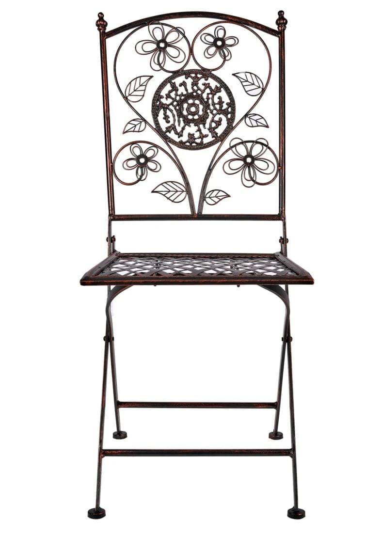 4 Pack Distressed Bronze Barcelona Bistro Folding Chair for Outdoor Patio and Dining, Image 3