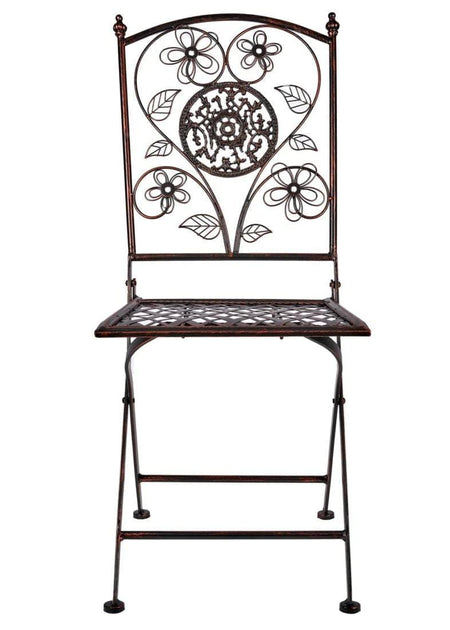 4 Pack Distressed Bronze Barcelona Bistro Folding Chair for Outdoor Patio and Dining, Image 3