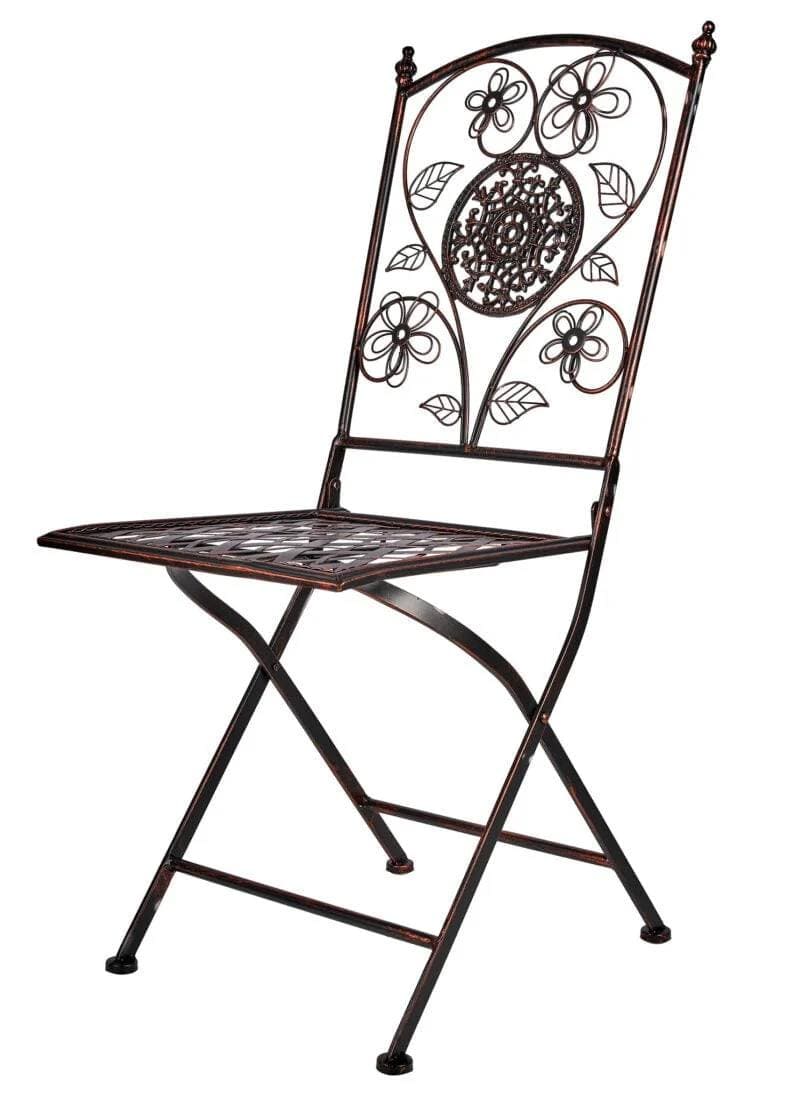 4 Pack Distressed Bronze Barcelona Bistro Folding Chair for Outdoor Patio and Dining, Image 4