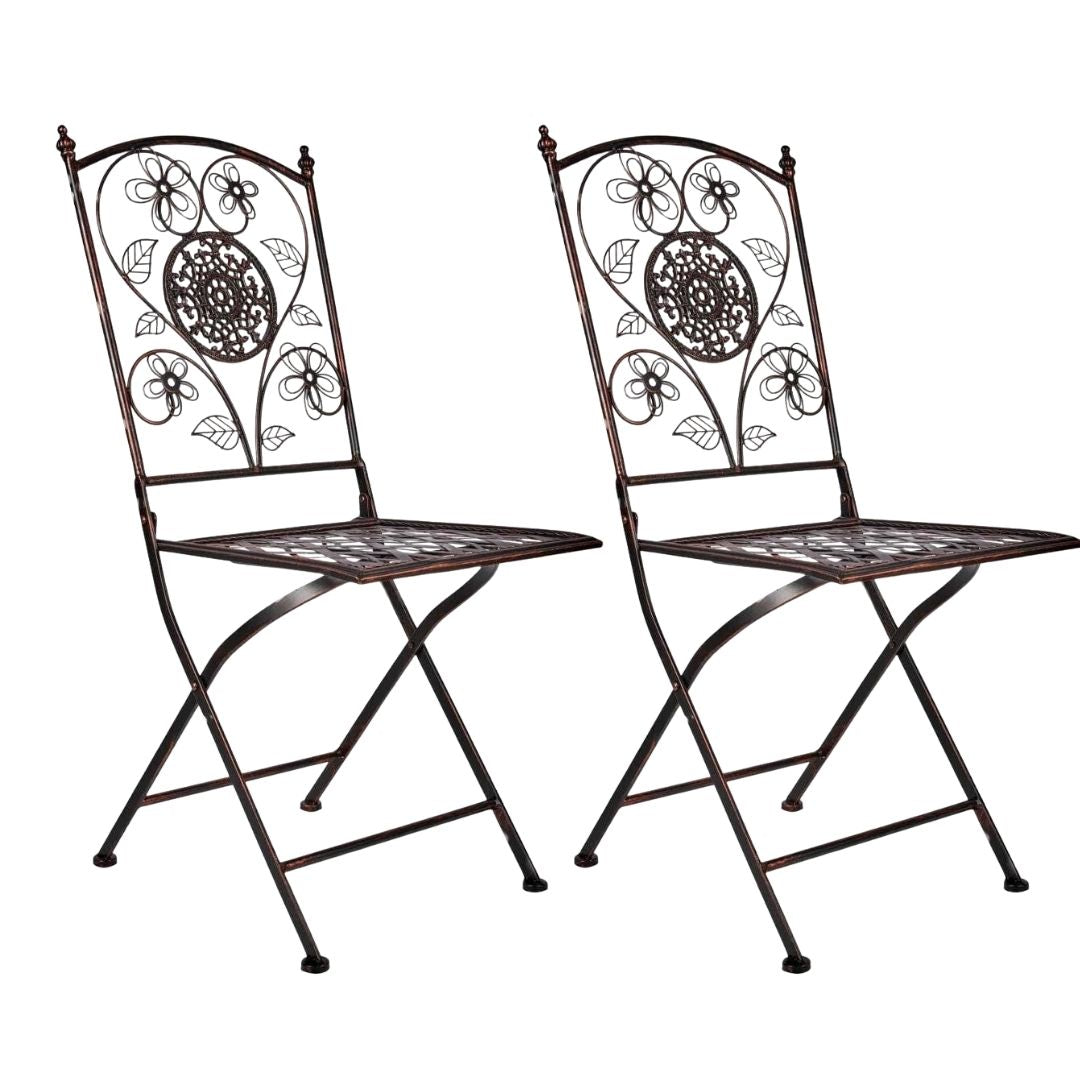 4 Pack Distressed Bronze Barcelona Bistro Folding Chair for Outdoor Patio and Dining, Image 5