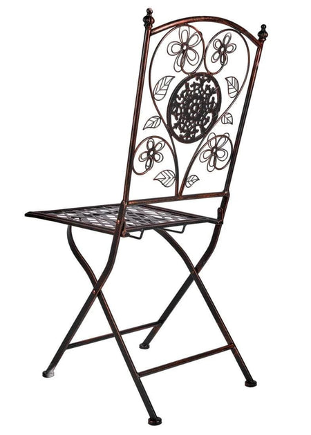 4 Pack Distressed Bronze Barcelona Bistro Folding Chair for Outdoor Patio and Dining, Image 6