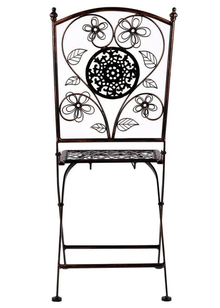 4 Pack Distressed Bronze Barcelona Bistro Folding Chair for Outdoor Patio and Dining, Image 7