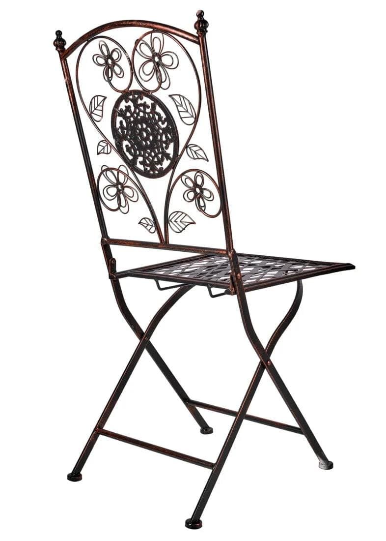 4 Pack Distressed Bronze Barcelona Bistro Folding Chair for Outdoor Patio and Dining, Image 8