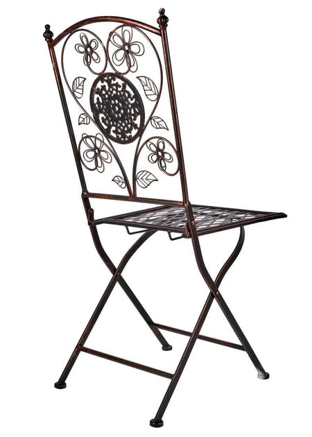 4 Pack Distressed Bronze Barcelona Bistro Folding Chair for Outdoor Patio and Dining, Image 8