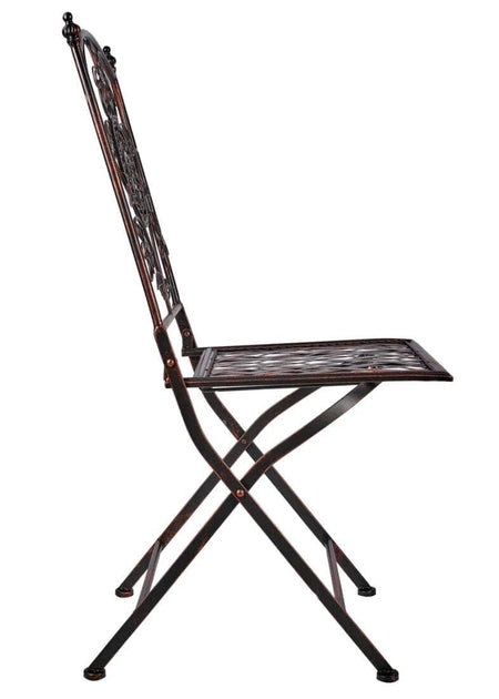 4 Pack Distressed Bronze Barcelona Bistro Folding Chair for Outdoor Patio and Dining, Image 9