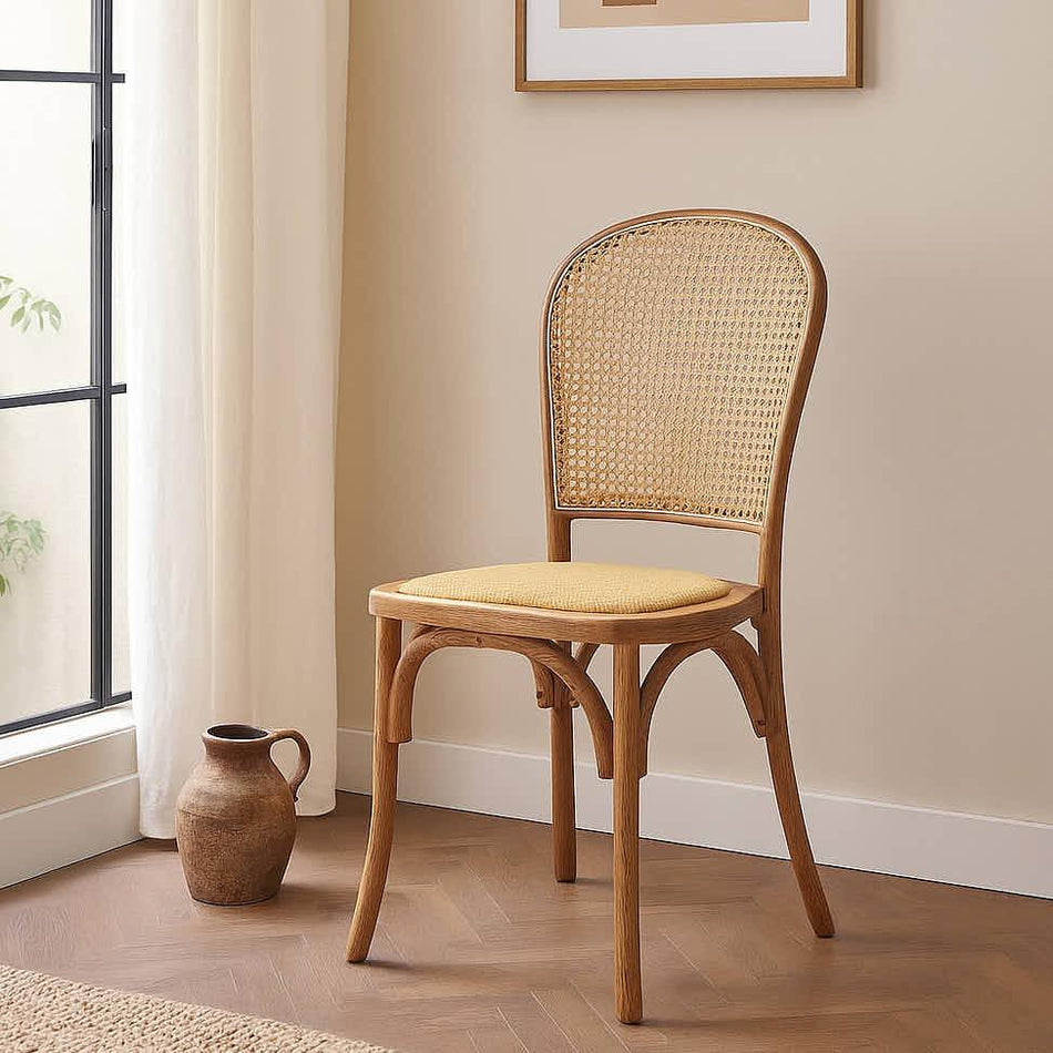 Chestnut Bent Cane Resin Chair