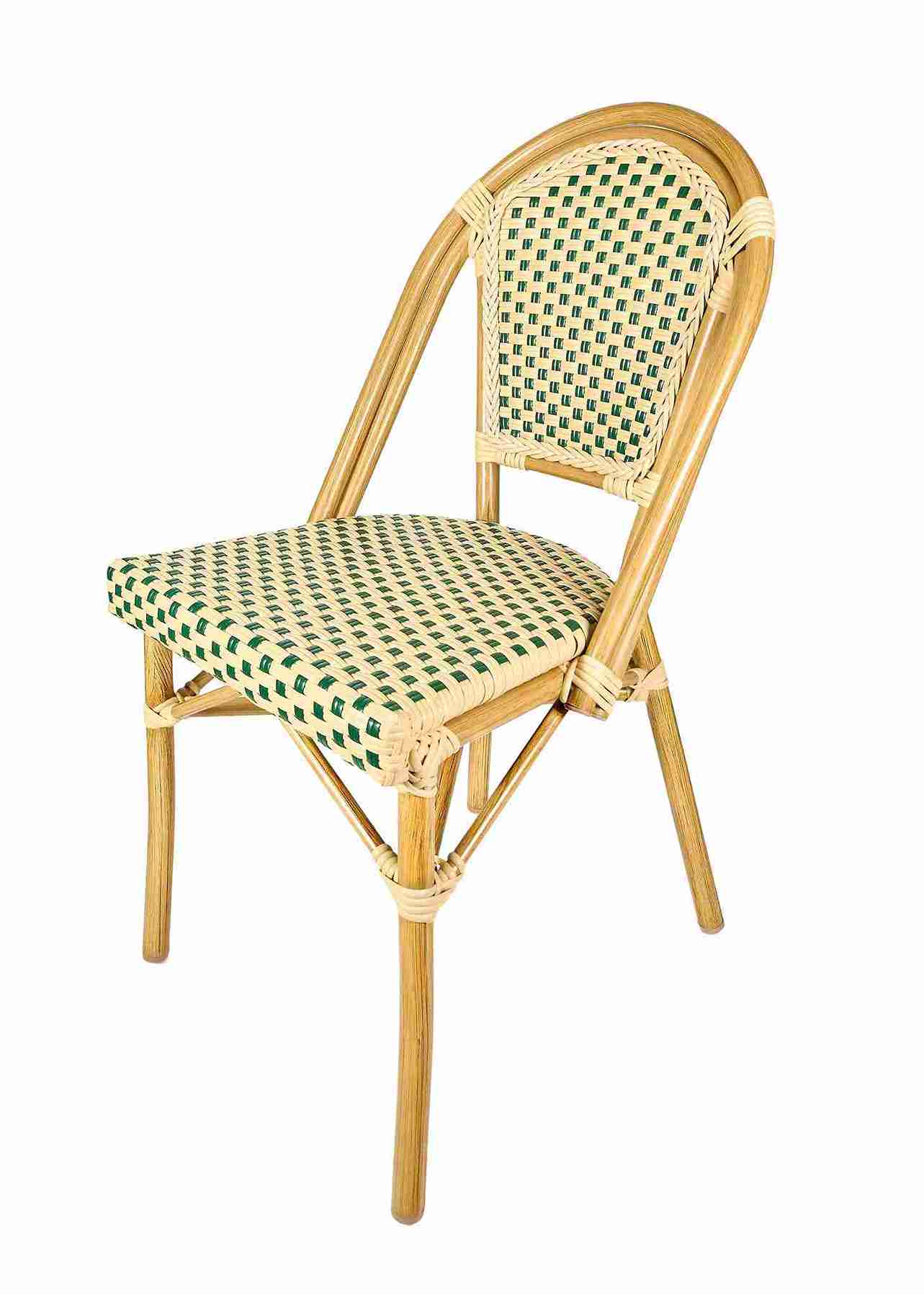 2 Pack Beige and Green French Bistro Patio Dining Chair, Cozy Cottage Seating for Rustic Kitchens or Garden Rooms, Image 4