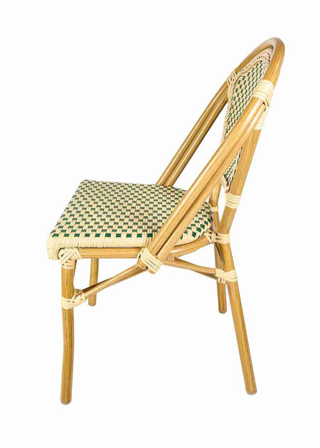 2 Pack Beige and Green French Bistro Patio Dining Chair, Cozy Cottage Seating for Rustic Kitchens or Garden Rooms, Image 5
