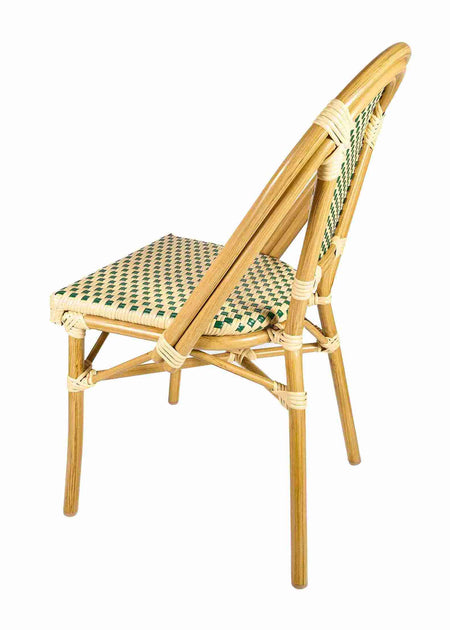 2 Pack Beige and Green French Bistro Patio Dining Chair, Cozy Cottage Seating for Rustic Kitchens or Garden Rooms, Image 6