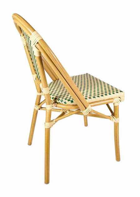 2 Pack Beige and Green French Bistro Patio Dining Chair, Cozy Cottage Seating for Rustic Kitchens or Garden Rooms, Image 8