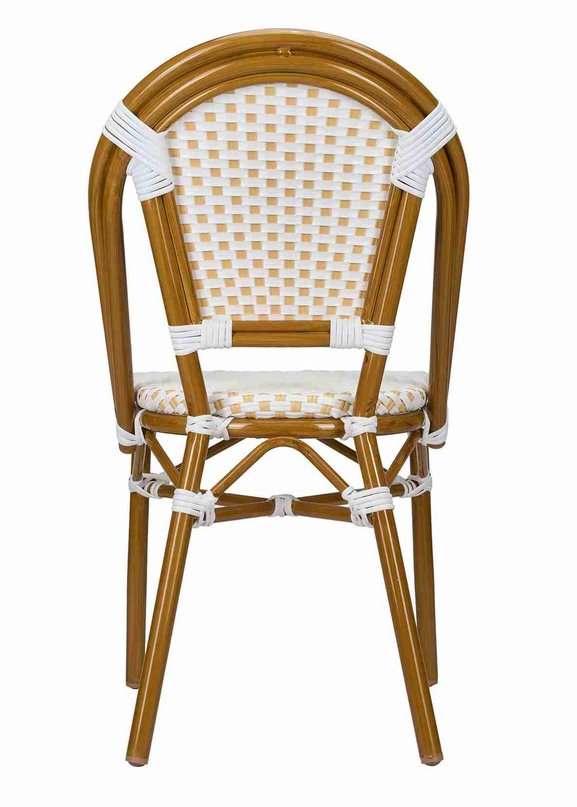 2 Pack White and Beige French Bistro Patio Dining Chair, Handcrafted Look for Neutral-Themed Dining Areas or Entry Nooks, Image 7