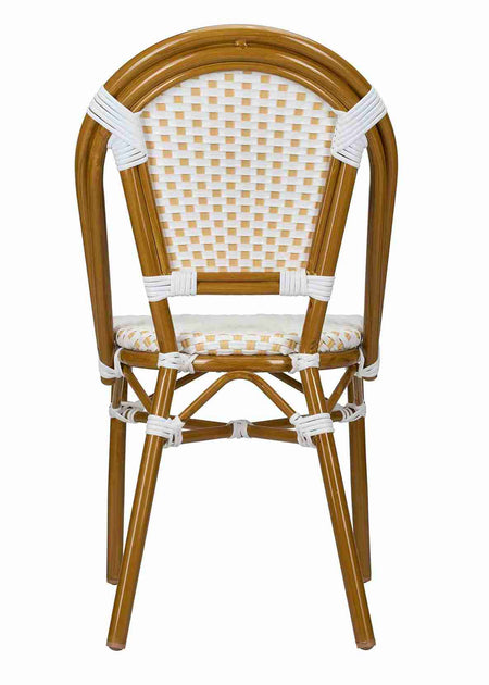 2 Pack White and Beige French Bistro Patio Dining Chair, Handcrafted Look for Neutral-Themed Dining Areas or Entry Nooks, Image 7