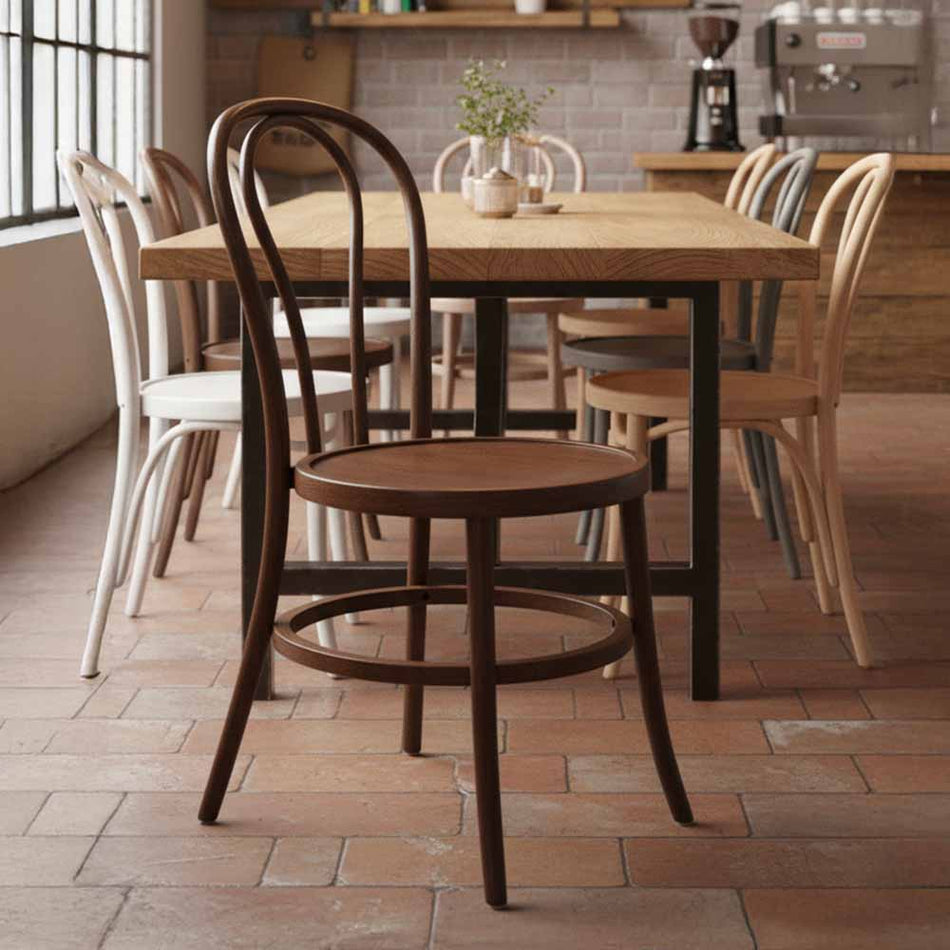 Fruitwood Wood Bentwood Chair, Rich Tone for Rustic Kitchens or Entryways
