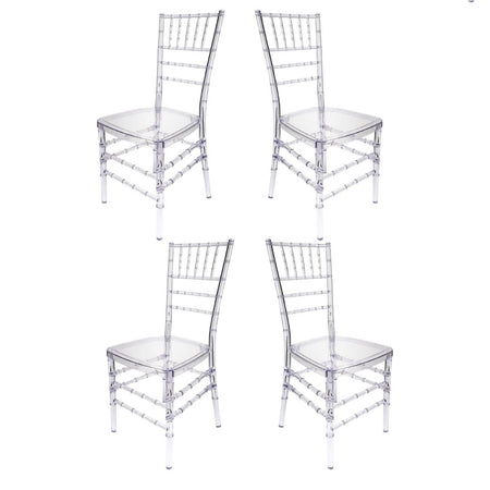 Clear Resin Pro-Clear Unassembled Chiavari Chair 4 Pack for Home Events and Compact Storage, Image 2